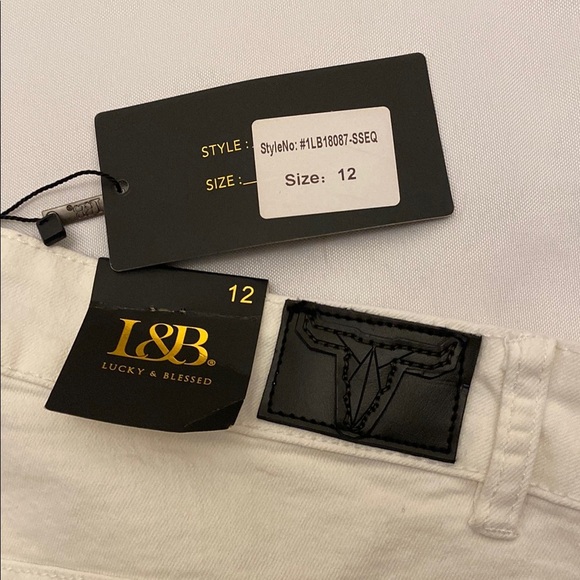 L&B white sequin flare jeans. Size 12 NWT - Picture 15 of 16